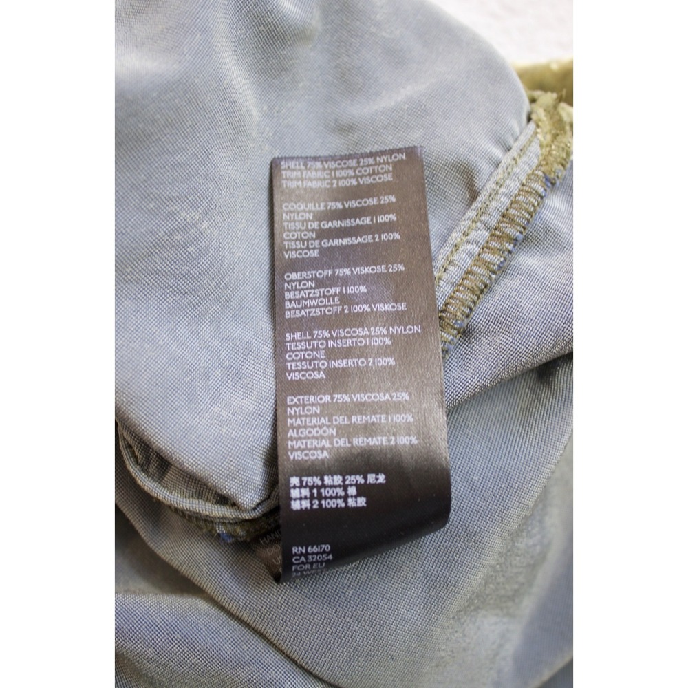 Anthropologie Maeve Green Karina Crushed Velvet Button Down Shirt Moss Petite 0P - Picture 8 of 10
